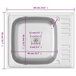 Casa si Gradina - Sanitare - Chiuveta bucatarie si accesorii - Chiuvete bucatarie - Chiuveta bucatarie cu scurgator, argintiu 500x600x155 mm otel - Infinity.ro