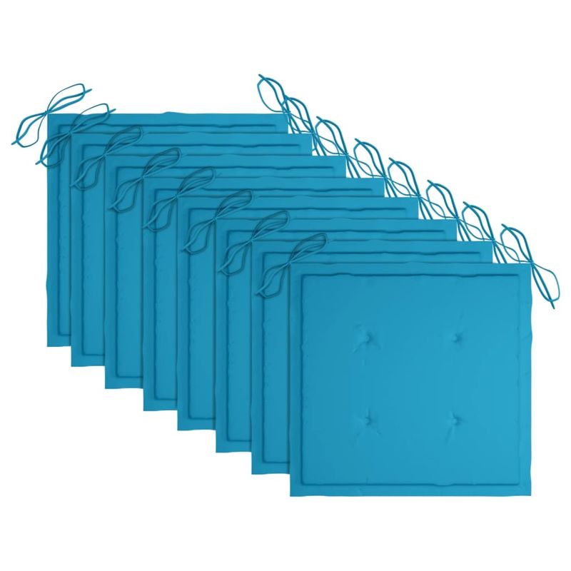 Casa si Gradina - Gradina si terasa - Mobilier exterior - Scaune si sezlonguri gradina - Scaune de gradina cu perne albastre, 8 buc., lemn masiv de tec - Infinity.ro