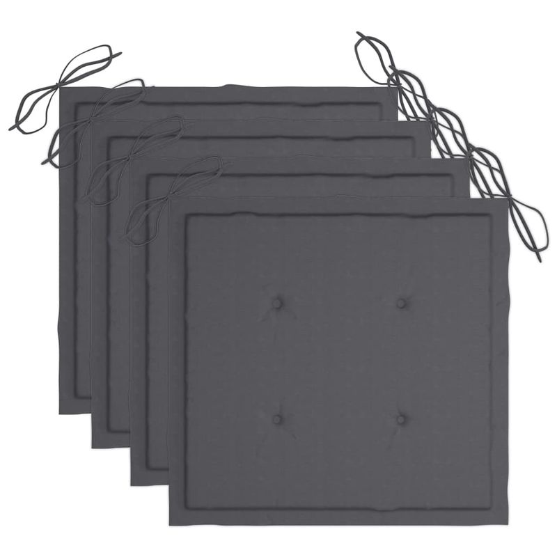 Casa si Gradina - Gradina si terasa - Mobilier exterior - Seturi mobila gradina - Set mobilier de exterior pliabil, cu perne, 5 piese, bambus, antracit, mărime 40x40x3 cm - Infinity.ro