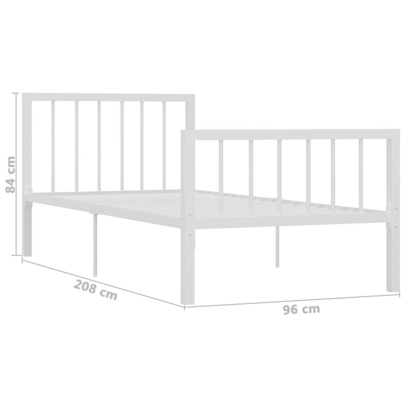 Casa si Gradina - Mobilier - Paturi si accesorii - Paturi - Cadru de pat, alb, 90 x 200 cm, metal - Infinity.ro