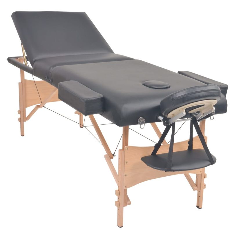 Ingrijire personala si Cosmetice - Sanatate si wellness - Articole wellness - Fotolii de masaj - Masa de masaj pliabila cu 3 zone, 10 cm grosime, negru - Infinity.ro
