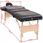 Ingrijire personala si Cosmetice - Sanatate si wellness - Articole wellness - Fotolii de masaj - Masa de masaj pliabila cu 3 zone, 10 cm grosime, negru - Infinity.ro