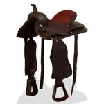 Sport si Outdoor - Accesorii si echipamente sportive - Echitatie - Sa Western, capastru & pieptar, piele naturala, 16", maro - Infinity.ro