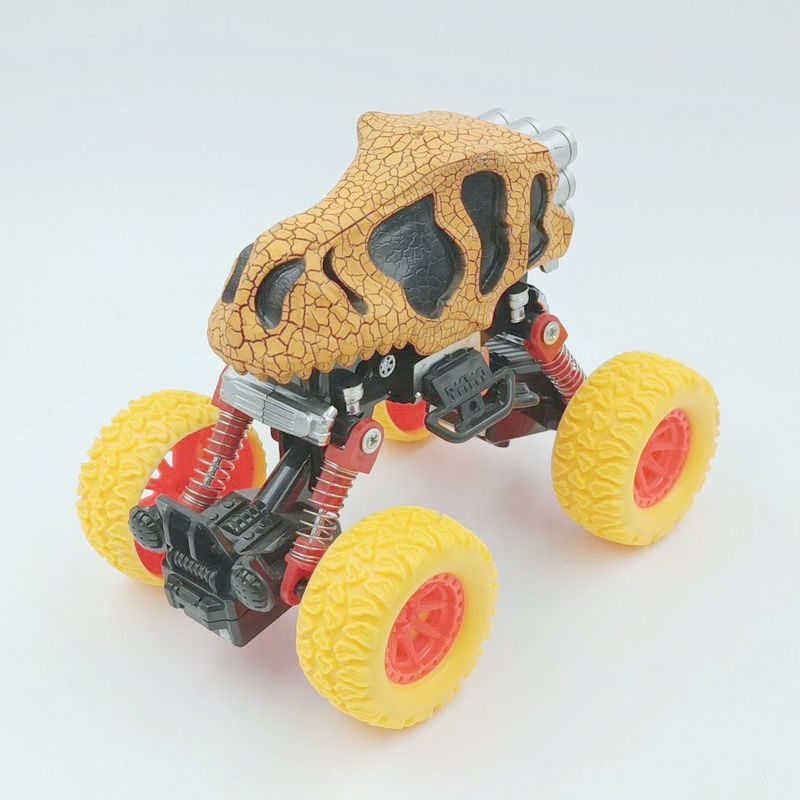 Jucarii, Copii si Bebe - Jucarii si jocuri - Vehicule si jucarii cu telecomanda - Masinute - Camion dino portocaliu pull back 19cm - Infinity.ro