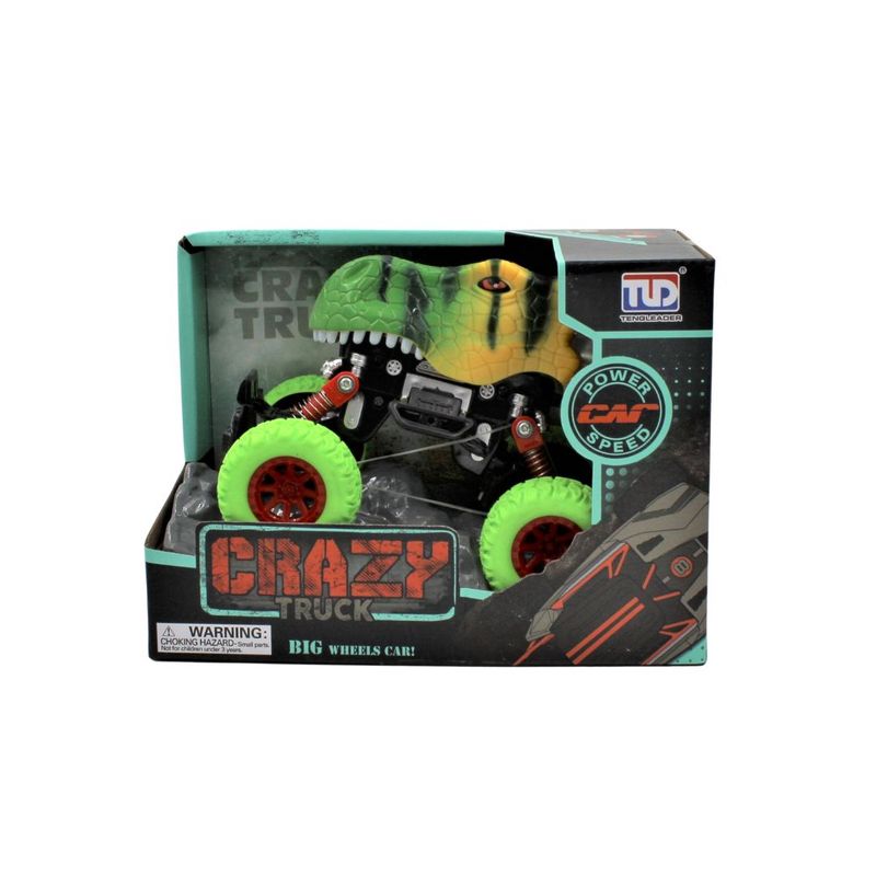 Jucarii, Copii si Bebe - Jucarii si jocuri - Vehicule si jucarii cu telecomanda - Masinute - Camion dino verde pull back 19cm - Infinity.ro