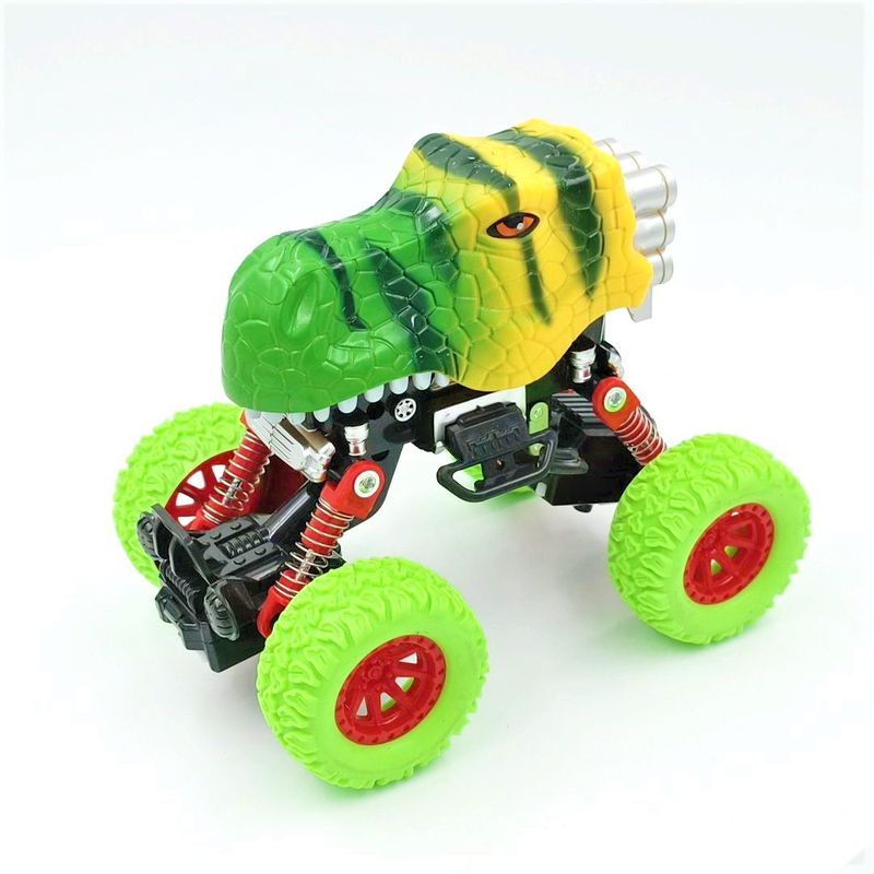 Jucarii, Copii si Bebe - Jucarii si jocuri - Vehicule si jucarii cu telecomanda - Masinute - Camion dino verde pull back 19cm - Infinity.ro