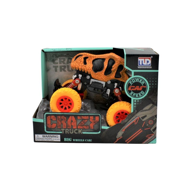 Jucarii, Copii si Bebe - Jucarii si jocuri - Vehicule si jucarii cu telecomanda - Masinute - Camion dino portocaliu pull back 19cm - Infinity.ro