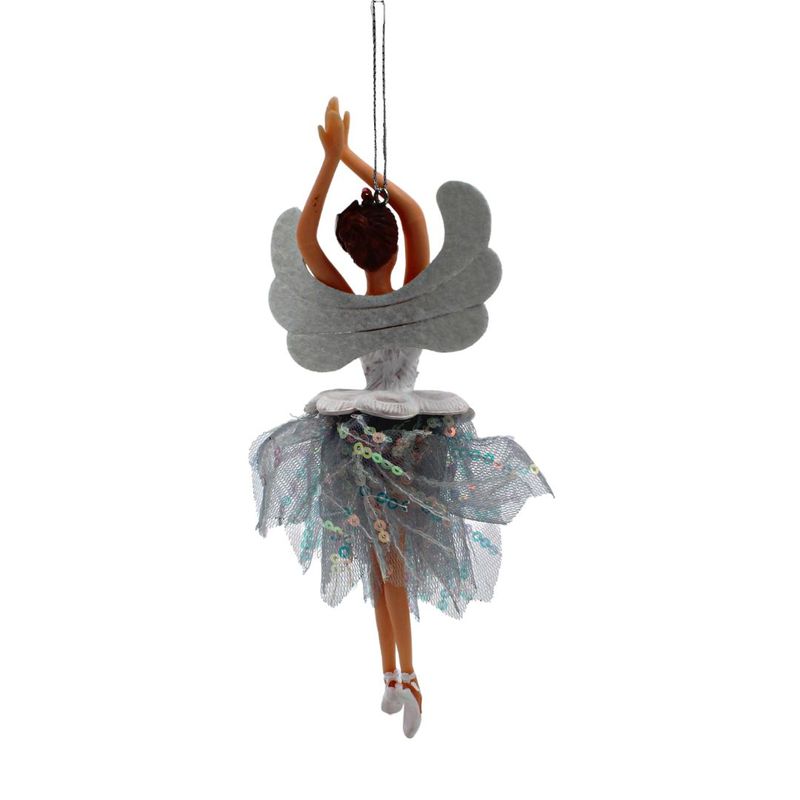 Casa si Gradina - Decoratiuni - Decoratiuni de sezon - Decoratiune Dansul Lebedelor balerina eleganta alb-argintie - Infinity.ro