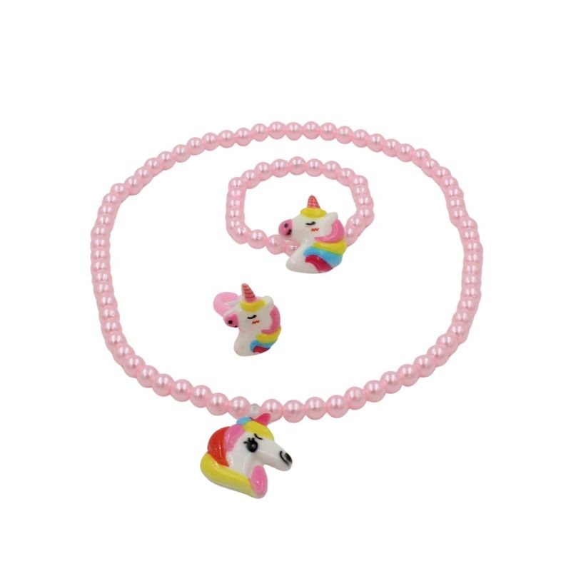 Jucarii, Copii si Bebe - Jucarii si jocuri - Jucarii & jocuri educative - Jocuri si jucarii educative - Set de bijuterii fetite unicorn roz - Infinity.ro