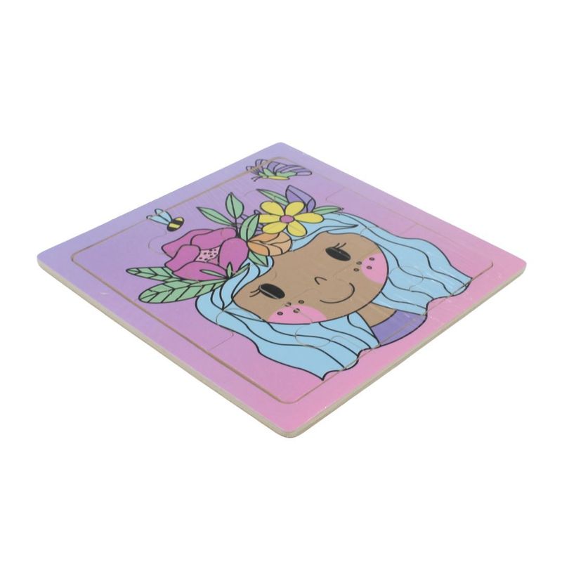 Jucarii, Copii si Bebe - Jucarii si jocuri - Jucarii & jocuri educative - Jocuri si jucarii educative - Puzzle lemn fetita cu flori si albine - Infinity.ro