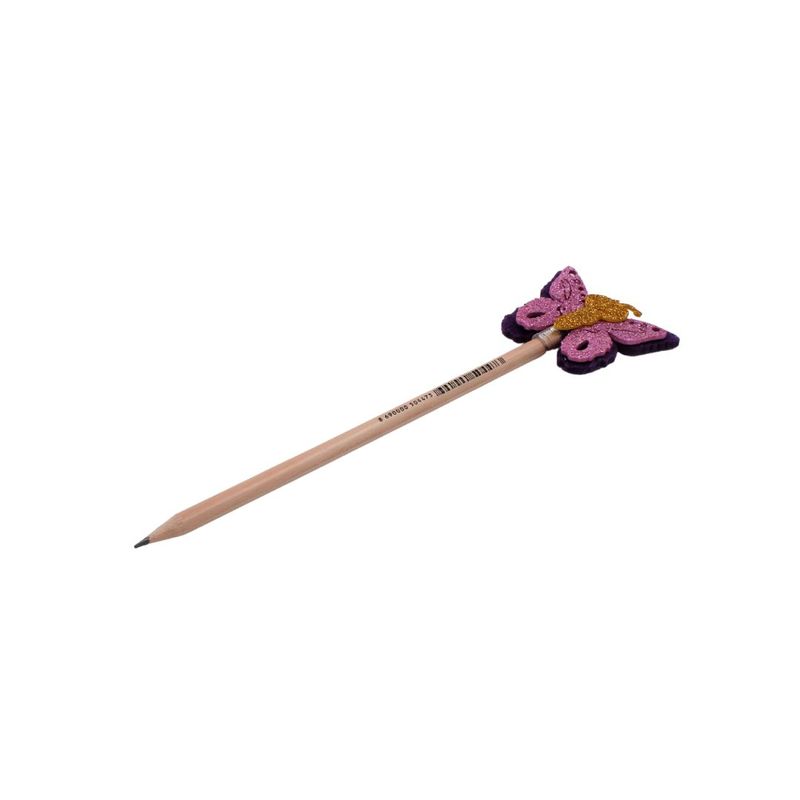 Carti si Birotica - Birotica - Instrumente de scris - Creioane - Creion figurina Fluture mov aripi roz 22cm - Infinity.ro