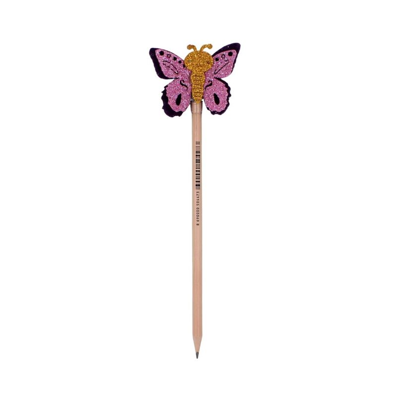 Carti si Birotica - Birotica - Instrumente de scris - Creioane - Creion figurina Fluture mov aripi roz 22cm - Infinity.ro