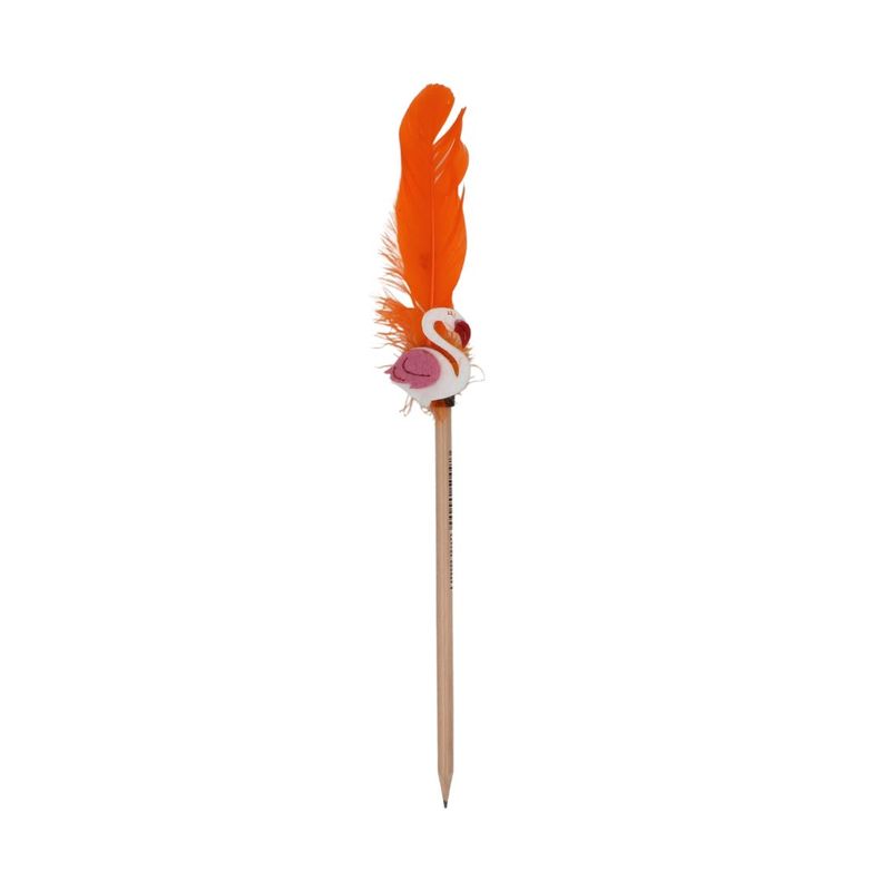Carti si Birotica - Birotica - Instrumente de scris - Creioane - Creion figurina  Flamingo pana portocaliu 30 cm - Infinity.ro