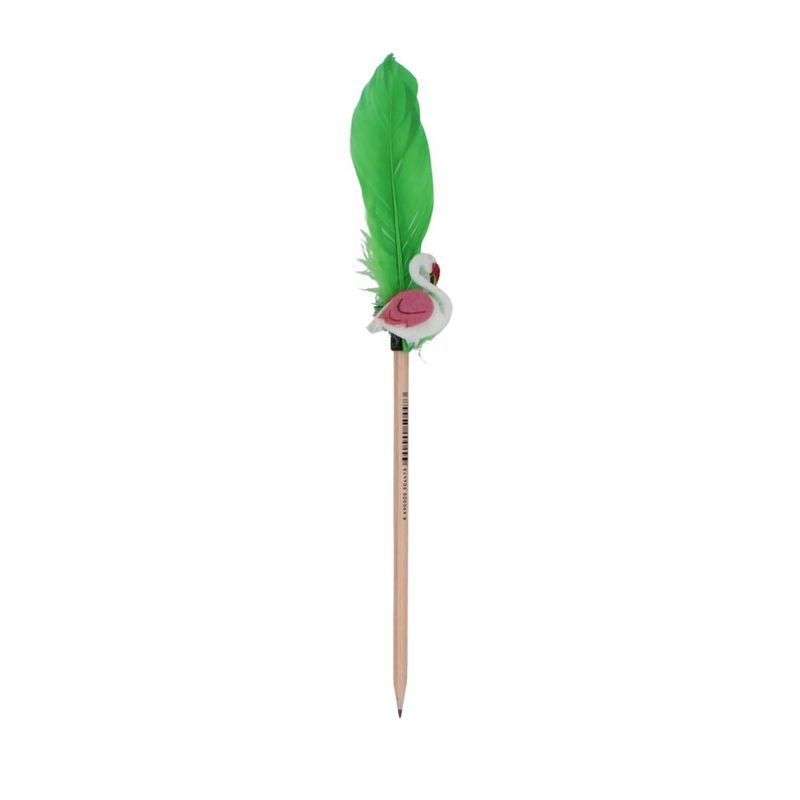 Carti si Birotica - Birotica - Instrumente de scris - Creioane - Creion figurina  Flamingo pana verde 30 cm - Infinity.ro