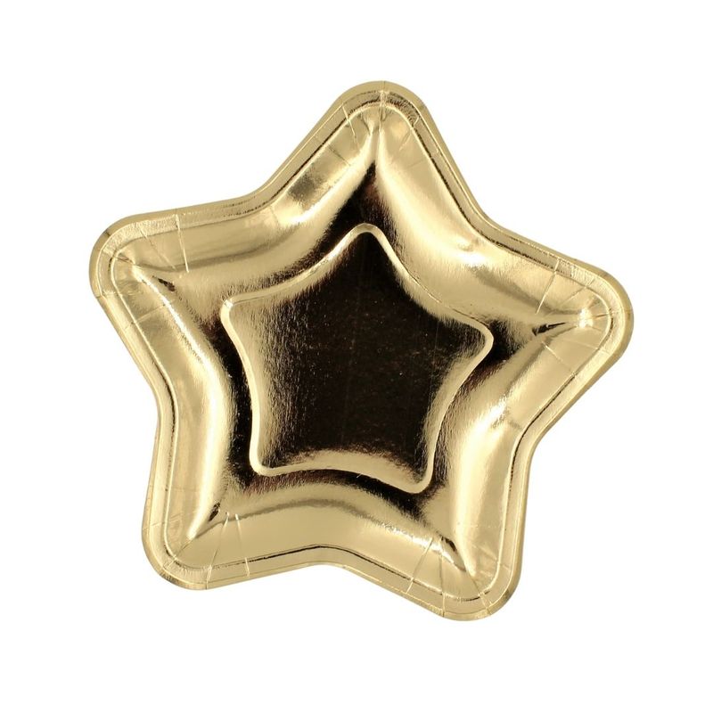Casa si Gradina - Decoratiuni - Decoratiuni petrecere - Vesela pentru petrecere - Set 6 farfurii stea gold 23cm - Infinity.ro