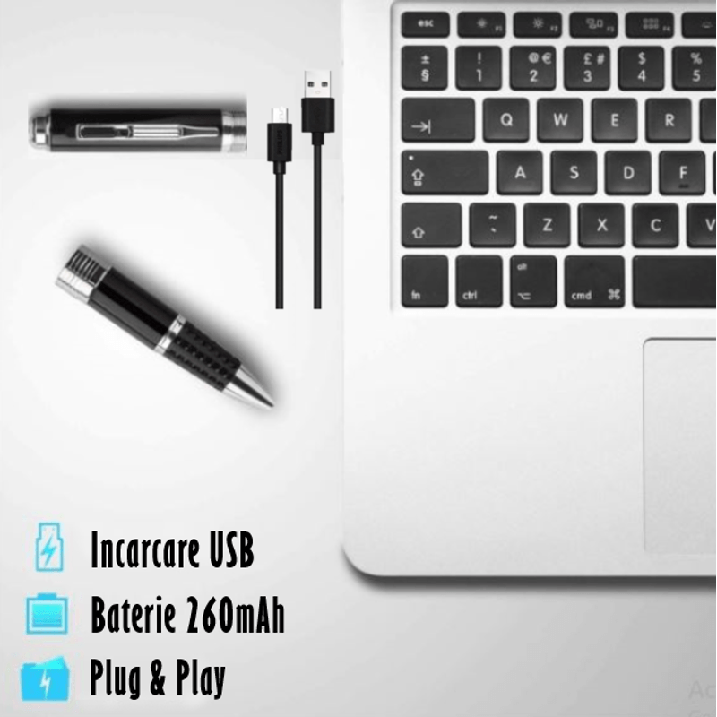Laptop, Telefoane si Tablete - Wearables si gadgeturi - Gadgeturi - Dispozitive spionaj - Pix Spion cu Camera 1080 Full HD si Microfon, Inregistrare Audio Video, Foto, Aparat Spion cu Camera Ascunsa - Infinity.ro