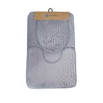 Casa si Gradina - Textile si covoare - Covoare - Covorase baie - Set 3 Covorase pentru baie, Antiderapante, dimensiune 80x50cm culoare Gri/Argintiu ABYZ®™ - Infinity.ro