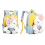 Fashion, accesorii si bijuterii - Copii - Accesorii copii - Genti si rucsacuri copii - Rucsac Mini Unicorn din Plus, cu Design 3D, Potrivit pentru Copii Mici pentru Gradinita sau Scoala, Turcoaz - Infinity.ro