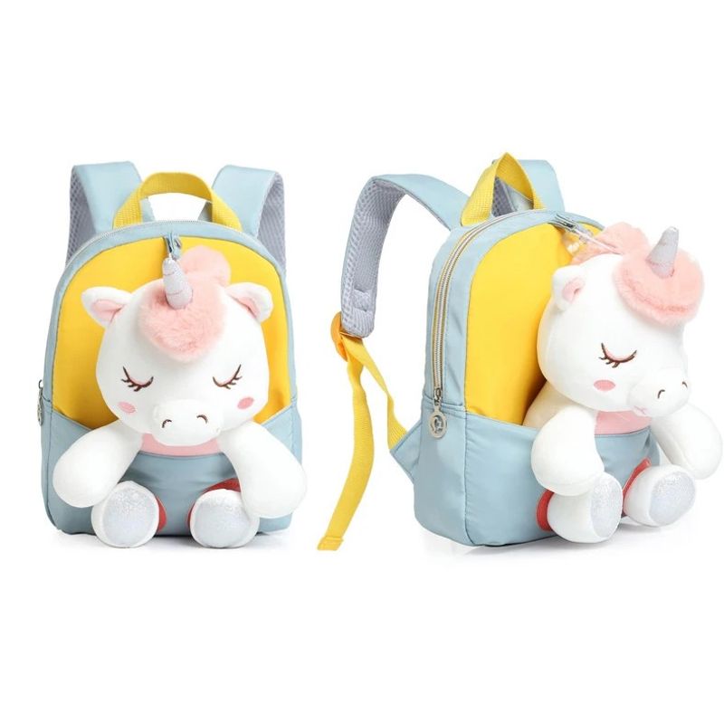 Fashion, accesorii si bijuterii - Copii - Accesorii copii - Genti si rucsacuri copii - Rucsac Mini Unicorn din Plus, cu Design 3D, Potrivit pentru Copii Mici pentru Gradinita sau Scoala, Turcoaz - Infinity.ro