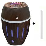 Electronice si Electrocasnice - Climatizare si sisteme de incalzire - Aparate filtrare aer - Umidificatoare - Mini Umidificator Ultrasonic 300ML cu Abur rece, Aromaterapie pentru Casa, Masina, cu Lampa LED, nuanta inchisa de lemn - Infinity.ro