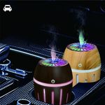 Electronice si Electrocasnice - Climatizare si sisteme de incalzire - Aparate filtrare aer - Umidificatoare - Mini Umidificator Ultrasonic 300ML cu Abur rece, Aromaterapie pentru Casa, Masina, cu Lampa LED, nuanta inchisa de lemn - Infinity.ro