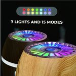 Electronice si Electrocasnice - Climatizare si sisteme de incalzire - Aparate filtrare aer - Umidificatoare - Mini Umidificator Ultrasonic 300ML cu Abur rece, Aromaterapie pentru Casa, Masina, cu Lampa LED, nuanta inchisa de lemn - Infinity.ro