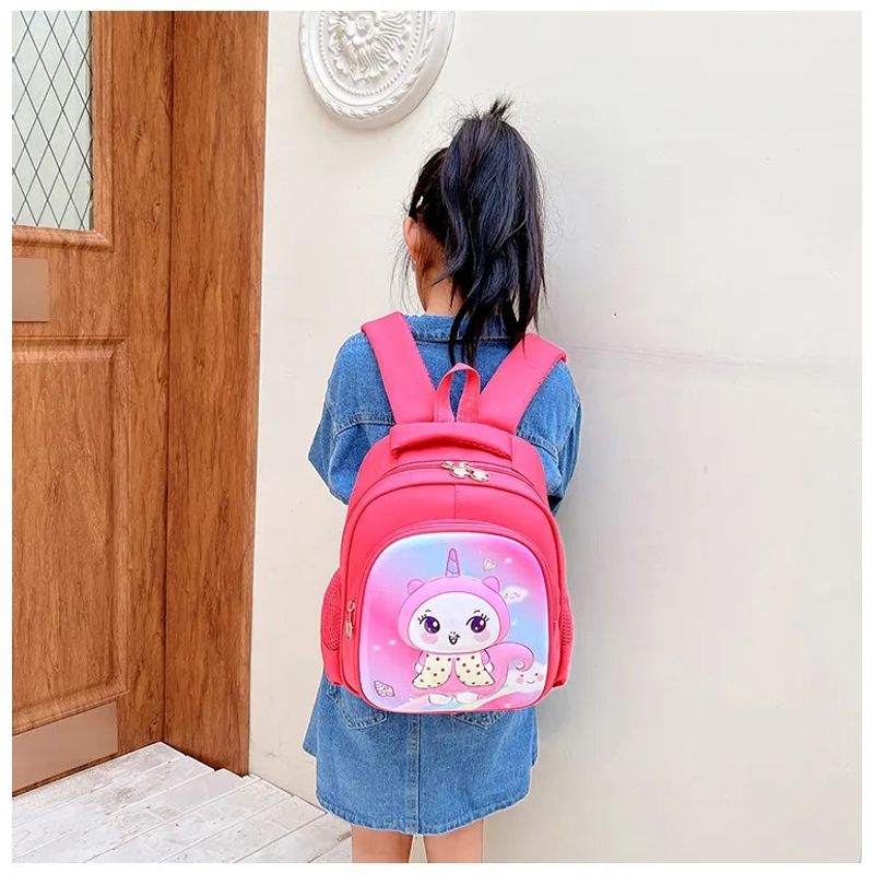 Fashion, accesorii si bijuterii - Copii - Accesorii copii - Genti si rucsacuri copii - Rucsac cu model 3D Cartoon Unicorn girl, Potrivit pentru Copii Mici pentru scoala sau gradinita, Poliester, Pink - Infinity.ro