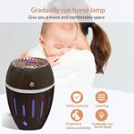 Electronice si Electrocasnice - Climatizare si sisteme de incalzire - Aparate filtrare aer - Umidificatoare - Mini Umidificator Ultrasonic 300ML cu Abur rece, Aromaterapie pentru Casa, Masina, cu Lampa LED, nuanta inchisa de lemn - Infinity.ro
