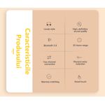 TV, Audio-Video si Foto - Portabile audio - Casti audio - Casti Wireless Carcasa Forma de fata de Pisica, 5.0, IPX4, USB-C, Cutie incarcare, Compatibilitate universala, Galben - Infinity.ro