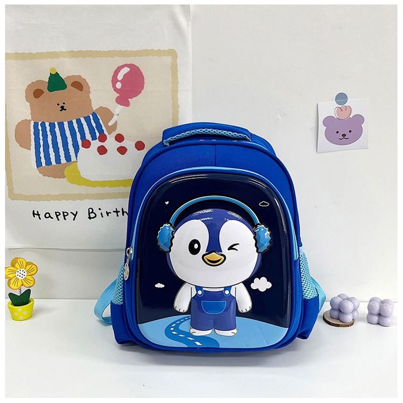 Fashion, accesorii si bijuterii - Copii - Accesorii copii - Genti si rucsacuri copii - Rucsac cu model 3D Cartoon Penguin, Potrivit pentru Copii Mici pentru scoala sau gradinita, Poliester, Albastru - Infinity.ro