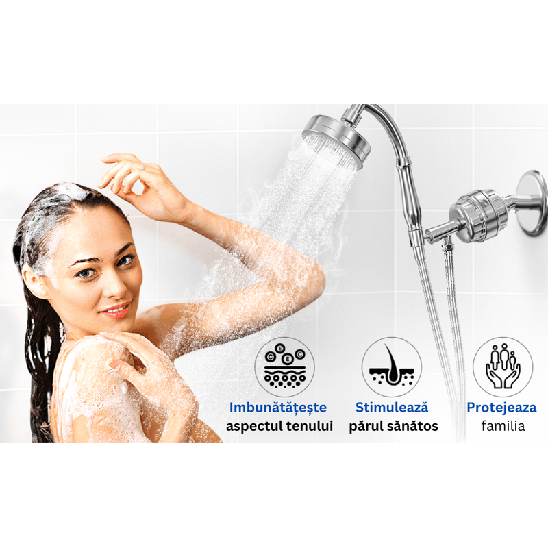 Casa si Gradina - Sanitare - Lavoar baie si accesorii - Accesorii baterii sanitare - Filtru de Apa de Dus cu 18 Stagii pentru baie - Infinity.ro