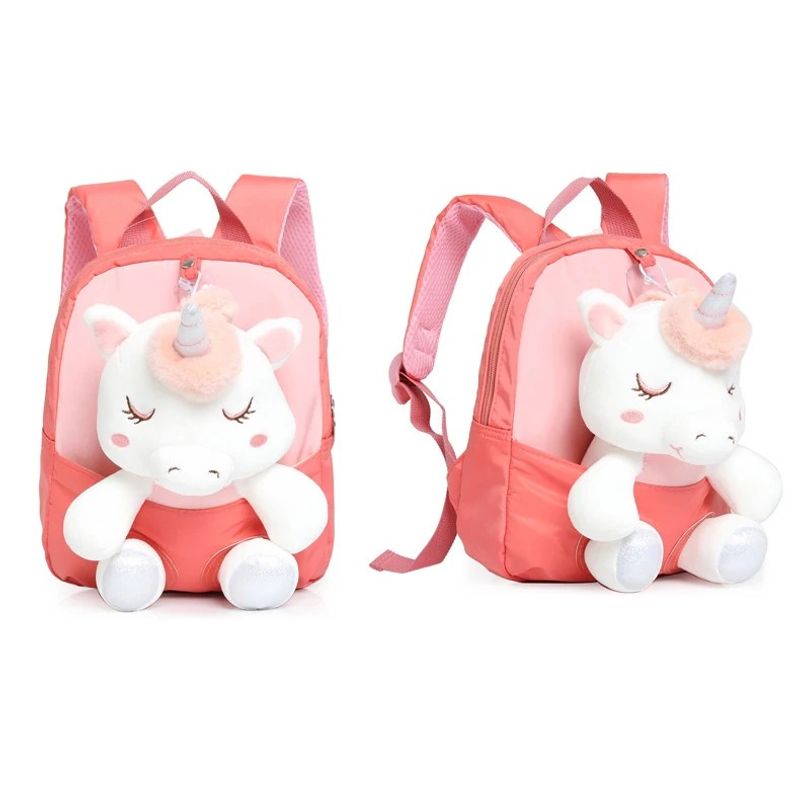 Fashion, accesorii si bijuterii - Copii - Accesorii copii - Genti si rucsacuri copii - Rucsac Mini Unicorn din Plus, cu Design 3D, Potrivit pentru Copii Mici pentru Gradinita sau Scoala Roz deschis - Infinity.ro