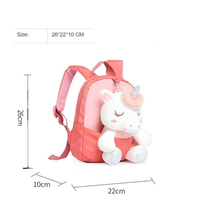 Fashion, accesorii si bijuterii - Copii - Accesorii copii - Genti si rucsacuri copii - Rucsac Mini Unicorn din Plus, cu Design 3D, Potrivit pentru Copii Mici pentru Gradinita sau Scoala Roz deschis - Infinity.ro