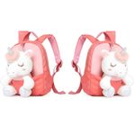 Fashion, accesorii si bijuterii - Copii - Accesorii copii - Genti si rucsacuri copii - Rucsac Mini Unicorn din Plus, cu Design 3D, Potrivit pentru Copii Mici pentru Gradinita sau Scoala Roz deschis - Infinity.ro