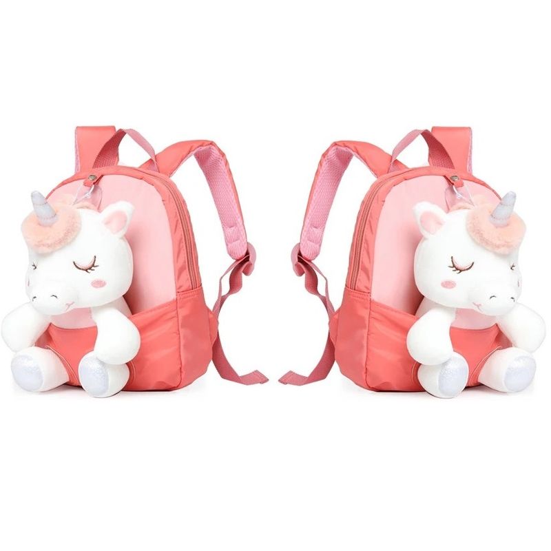 Fashion, accesorii si bijuterii - Copii - Accesorii copii - Genti si rucsacuri copii - Rucsac Mini Unicorn din Plus, cu Design 3D, Potrivit pentru Copii Mici pentru Gradinita sau Scoala Roz deschis - Infinity.ro