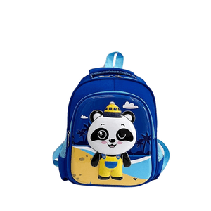Rucsac cu model 3D Cartoon Panda, Potrivit pentru Copii Mici pentru scoala sau gradinita, Poliester, Albastru