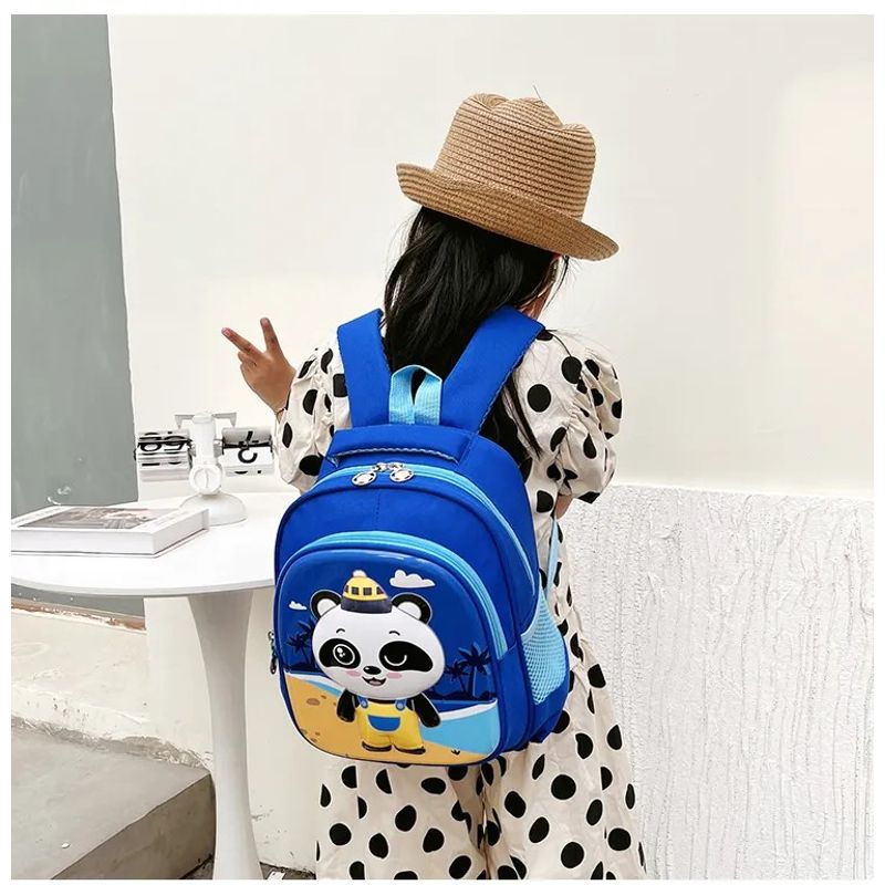 Fashion, accesorii si bijuterii - Copii - Accesorii copii - Genti si rucsacuri copii - Rucsac cu model 3D Cartoon Panda, Potrivit pentru Copii Mici pentru scoala sau gradinita, Poliester, Albastru - Infinity.ro
