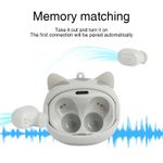 TV, Audio-Video si Foto - Portabile audio - Casti audio - Casti Wireless Carcasa Forma de fata de Pisica, 5.0, IPX4, Type-C, LED, Cutie incarcare, Compatibilitate universala, Gri - Infinity.ro