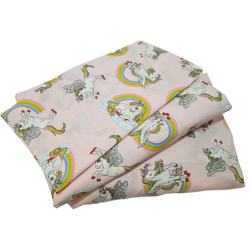 Casa si Gradina - Textile si covoare - Lenjerii de pat - Lenjerii copii - Lenjerie pentru patut bebelusi din bumbac ranforce, trei piese, Ariale, Unicorni - Infinity.ro