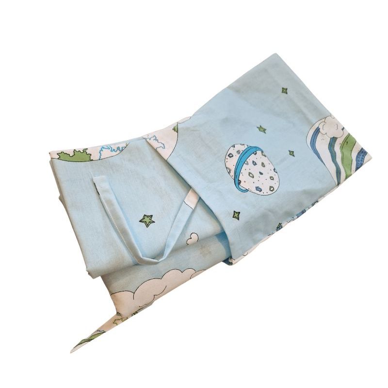 Casa si Gradina - Textile si covoare - Lenjerii de pat - Lenjerii copii - Lenjerie pentru patut bebelusi 60 x 120 cm, din bumbac ranforce, trei piese, Ariale, Baloane - Infinity.ro