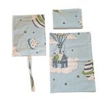 Casa si Gradina - Textile si covoare - Lenjerii de pat - Lenjerii copii - Lenjerie pentru patut bebelusi 60 x 120 cm, din bumbac ranforce, trei piese, Ariale, Baloane - Infinity.ro