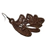 Fashion, accesorii si bijuterii - Femei - Bijuterii femei - Cercei femei - Cercei Brodati Leaf, Ariale, frunze, maro - Infinity.ro