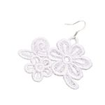 Fashion, accesorii si bijuterii - Femei - Bijuterii femei - Cercei femei - Cercei Brodati Eleganta Florara Ariale, Flori, Alb - Infinity.ro