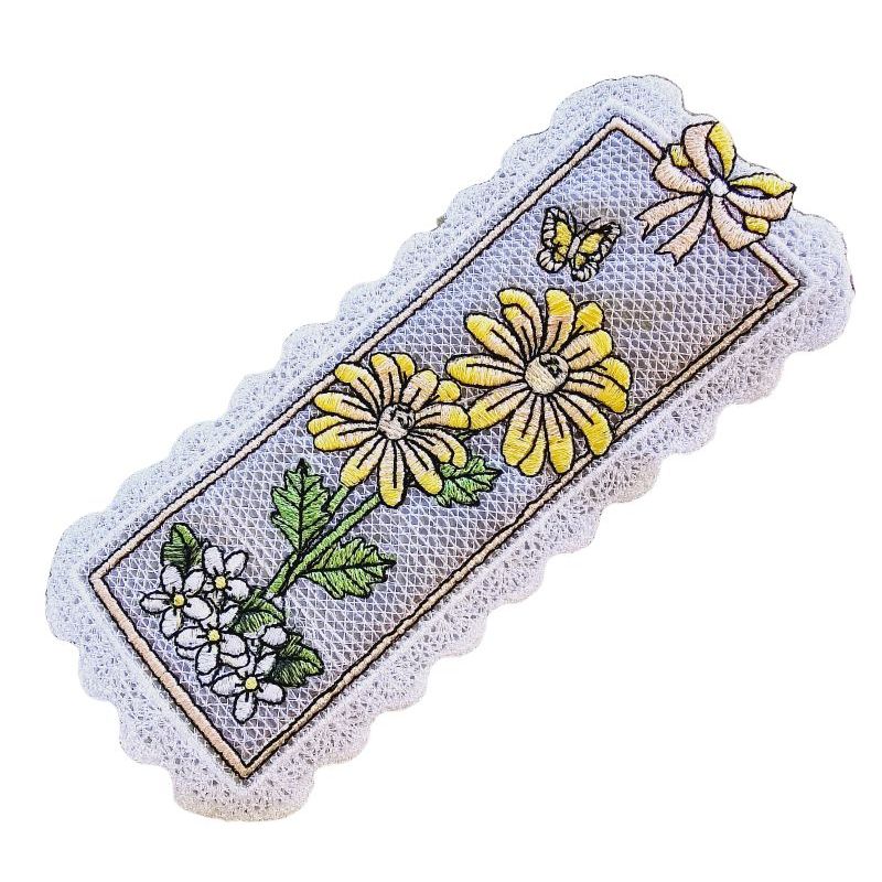 Carti si Birotica - Carti - Accesorii pentru cititori - Set 3 semne de carte brodate Flowers ARIALE - Infinity.ro