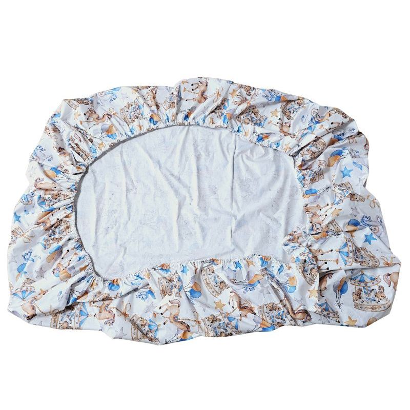 Casa si Gradina - Textile si covoare - Lenjerii de pat - Cearceafuri de pat - Cearceaf de patut cu elastic, Carusel Ariale, 140 x 70 cm, multicolor - Infinity.ro