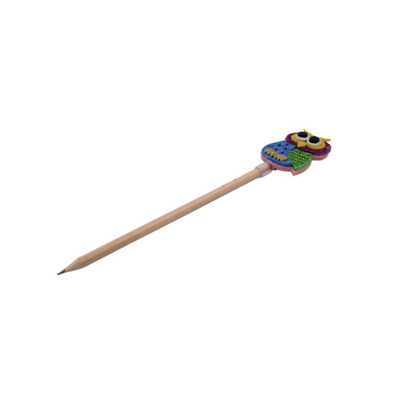 Carti si Birotica - Birotica - Instrumente de scris - Creioane - Creion figurina Bufnita albastra aripi verzi 22cm - Infinity.ro