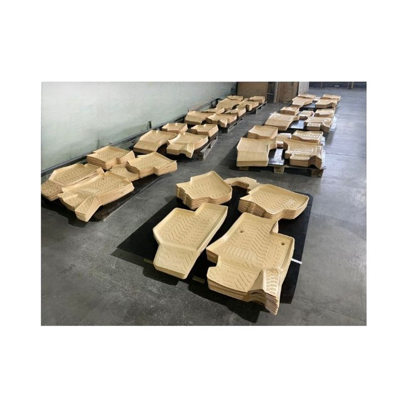 Auto si Moto - Intretinere auto - Covorase auto - Set 4 buc. covorase auto tip tavita compatibile BMW X5 E53 1999-2007, material flexibil, bej - Infinity.ro