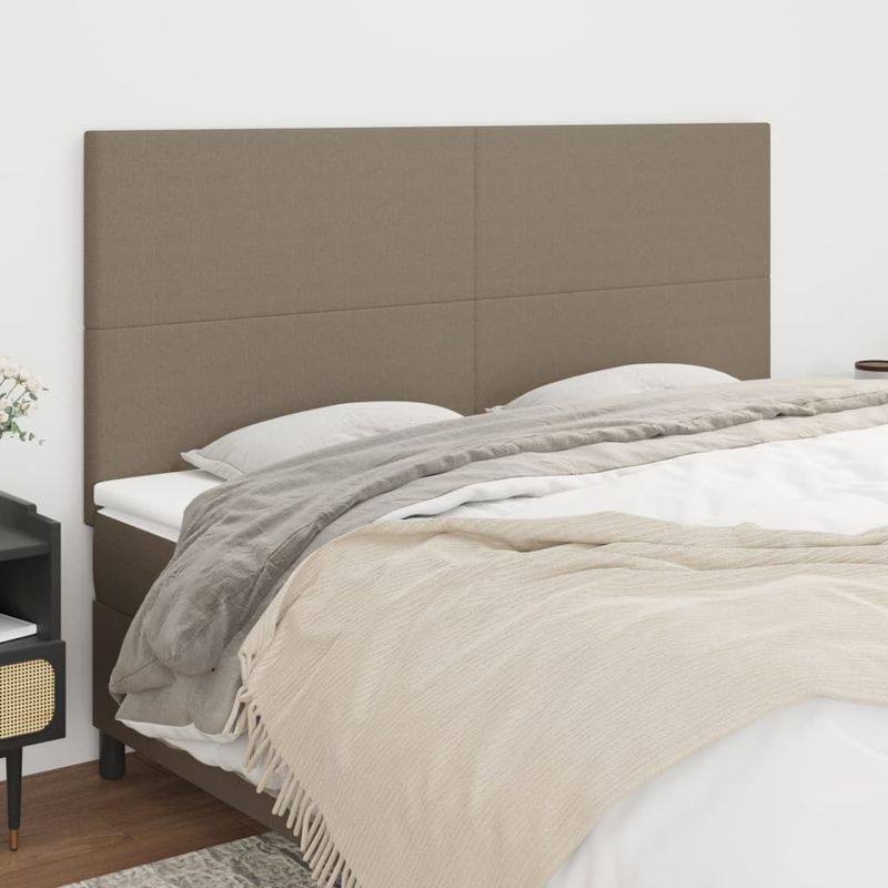 Casa si Gradina - Mobilier - Paturi si accesorii - Accesorii paturi - Tablii de pat, 4 buc, gri taupe, 100x5x78/88 cm, textil - Infinity.ro