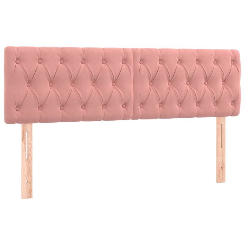 Casa si Gradina - Mobilier - Paturi si accesorii - Accesorii paturi - Tablie de pat cu LED, roz, 144x7x78/88 cm, catifea - Infinity.ro