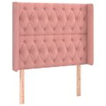 Casa si Gradina - Mobilier - Paturi si accesorii - Paturi - Pat cu arcuri, saltea si LED, roz, 90x190 cm, catifea - Infinity.ro